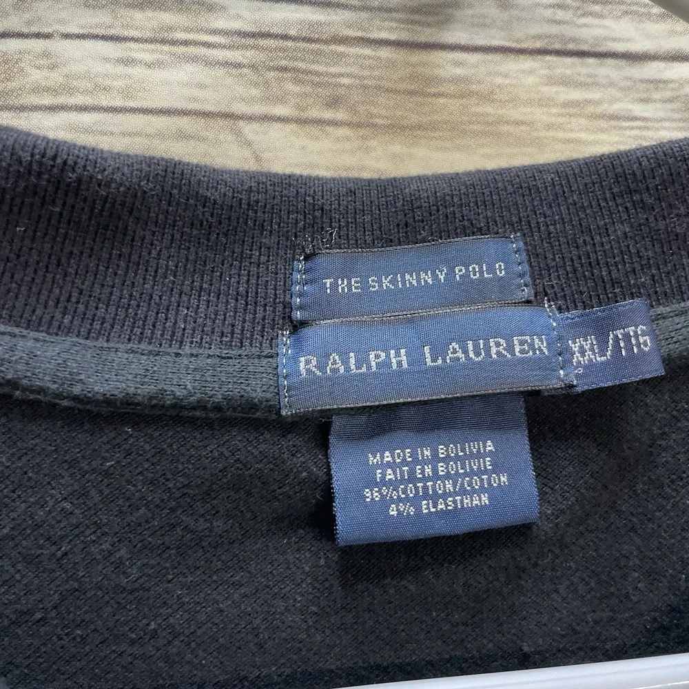 Polo Ralph Lauren Black XXL Shirt Short Sleeve The Skinny Polo Big‎ Horse Y2k